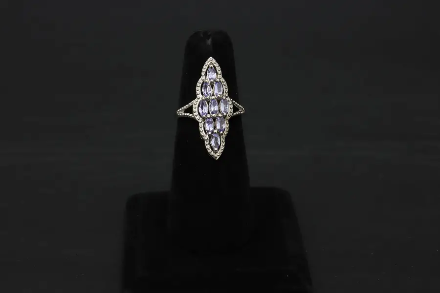 Photo of Sterling Silver & Lavender CZ Gems Size 7 Ring, D'Joy