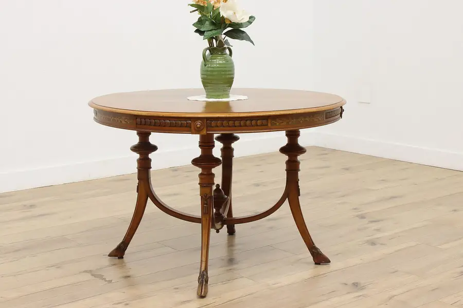 Photo of Sunburst Antique Mahogany Hall Center or Breakfast Table