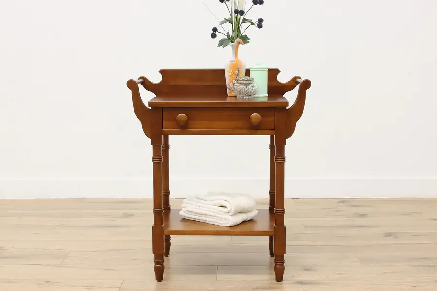 Photo of Sheraton Vintage Cherry Washstand Nightstand End Table Carl