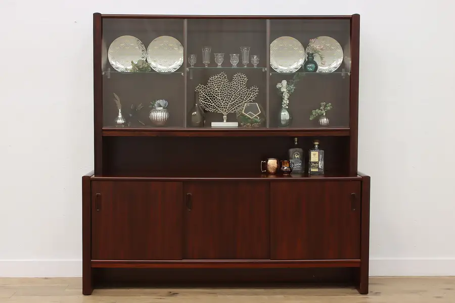 Photo of Midcentury Modern Vintage Rosewood Display Bar Cabinet Laer