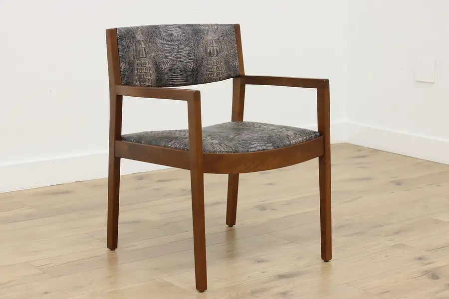 Photo of Midcentury Modern Vintage Desk Side Chair New Leather