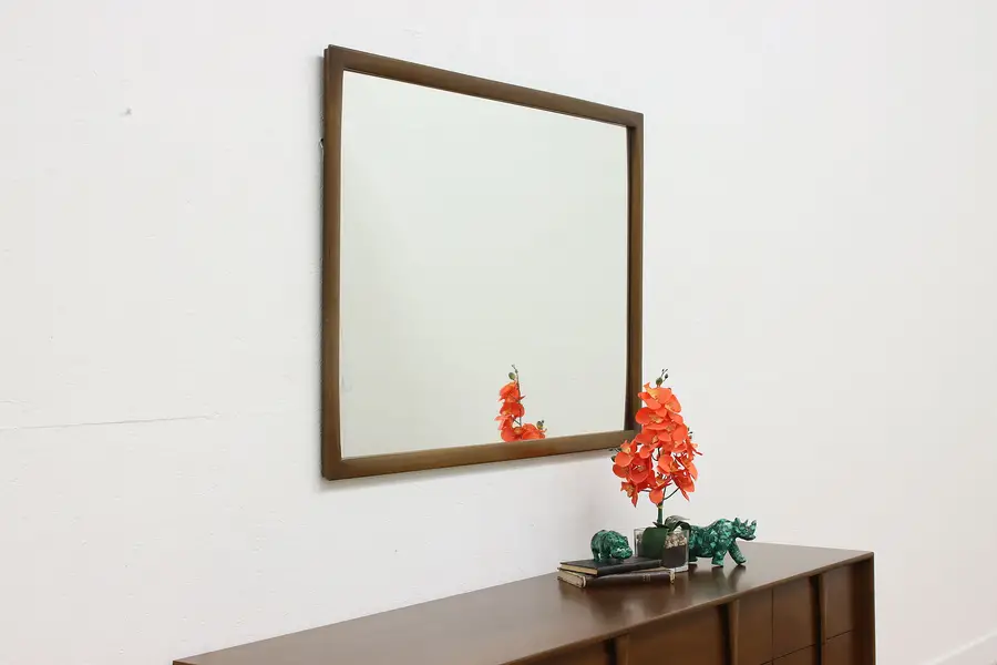 Photo of Midcentury Modern Vintage Mahogany Mirror, Red Lion 49"
