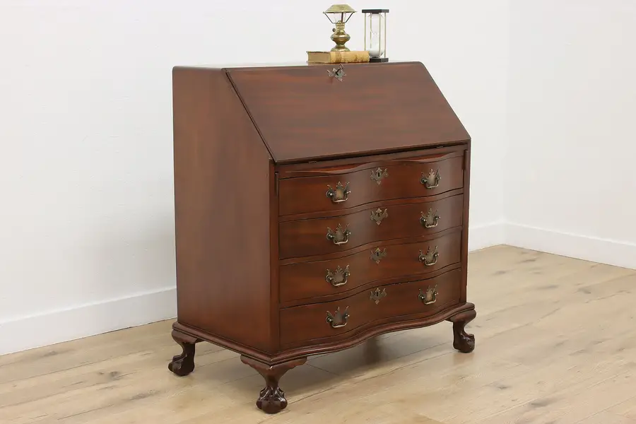 Photo of Georgian Design Antique Mahogany Office Secretary Desk, Cron