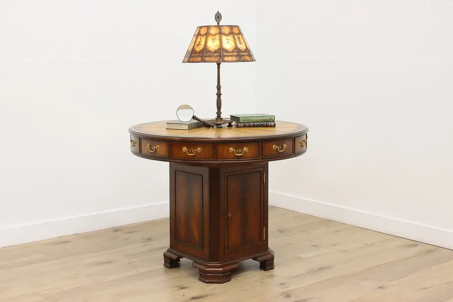 Photo of Georgian Mahogany Rotating File Rent Table, Maitland Smith