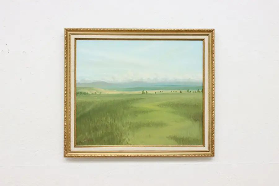 Photo of Prairie Landscape Vintage Original Oil Painting Dinken 28"