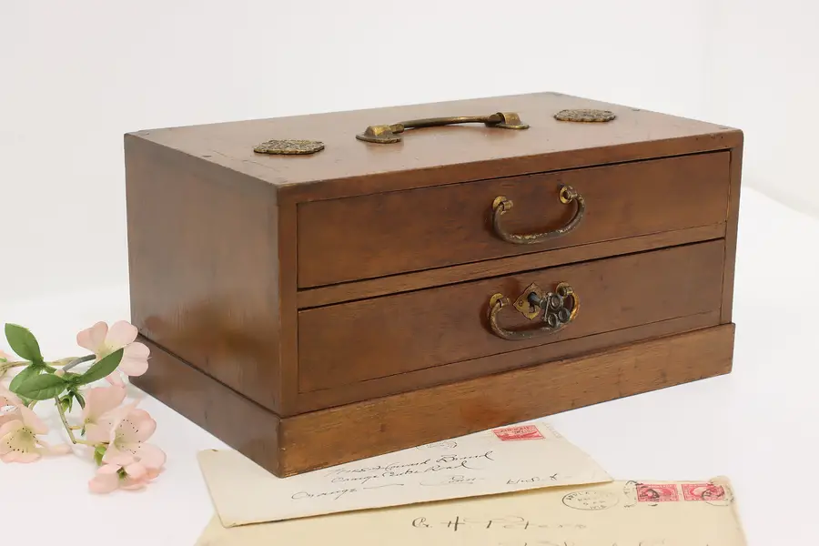 Photo of Victorian Antique English Mahogany Jewelry or Trinket Chest