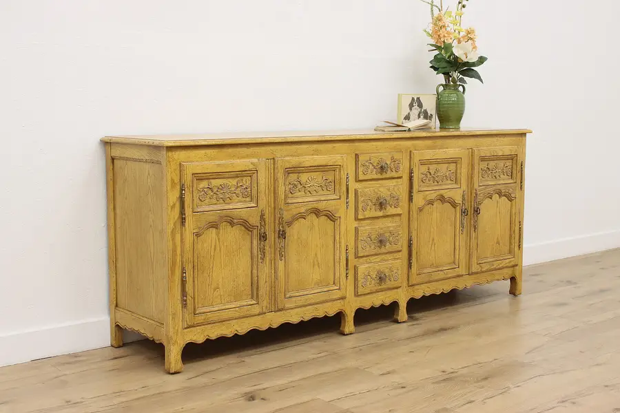 Photo of Country French Vintage Oak Sideboard or TV Console, Baker