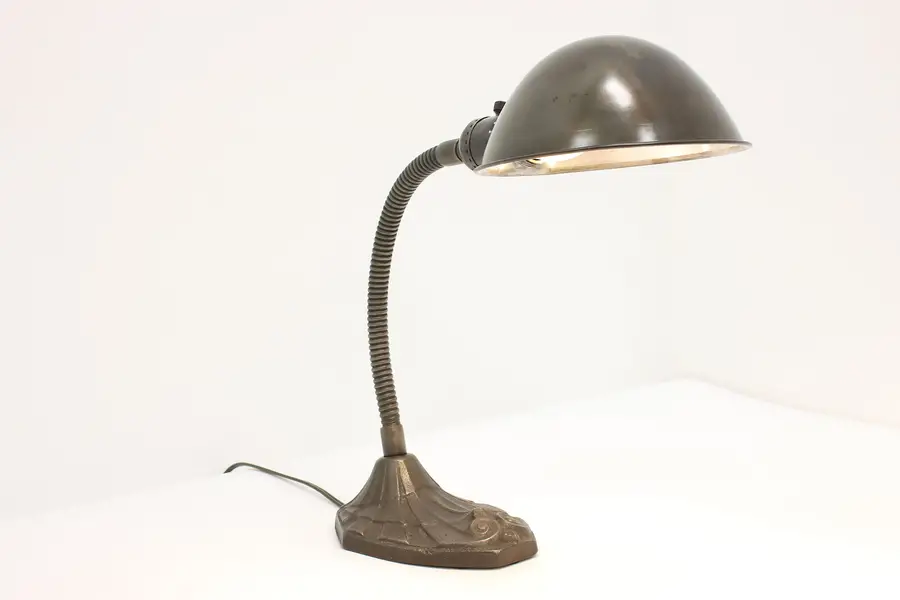 Photo of Iron Gooseneck Antique Office Desk Lamp, Faries