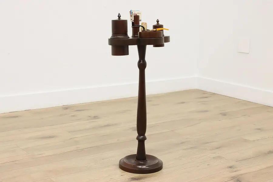 Photo of English Antique Walnut Chairside Smoking Stand