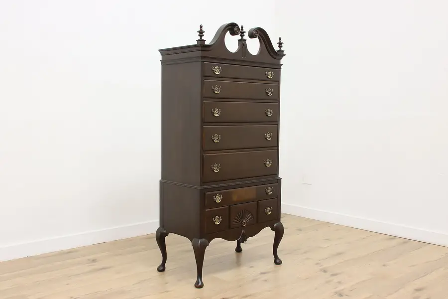 Photo of Georgian Antique Mahogany Highboy Chest or Dresser, Colbys