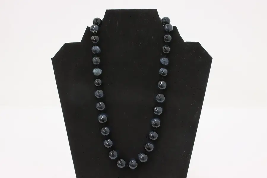 Photo of Blue Tigers Eye Beaded Gemstone 20" Necklace