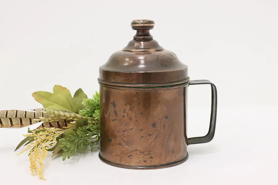 Photo of Farmhouse Antique Copper Kitchen Tobacco or Sugar Canister