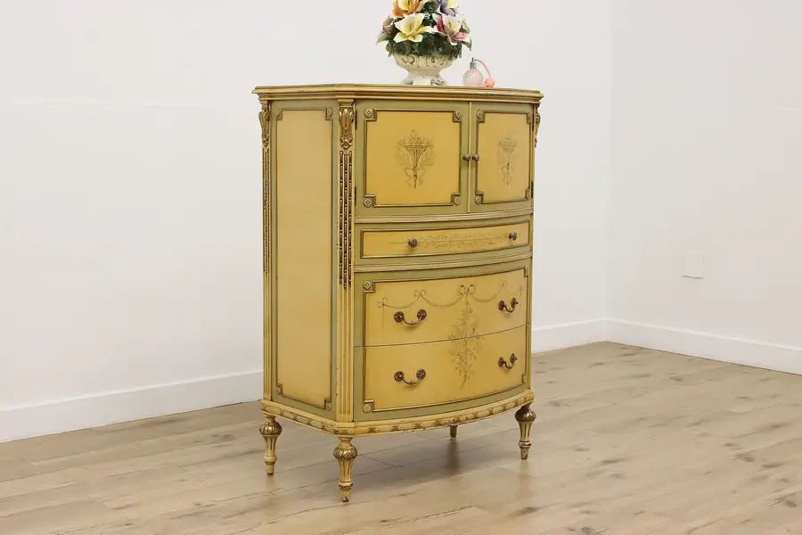 Photo of French Design Antique Hand Painted Chifferobe Dresser Chest