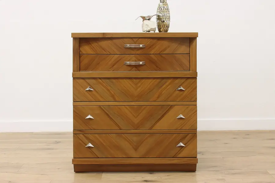 Photo of Midcentury Modern 1960s Vintage Tall Chest Dresser United