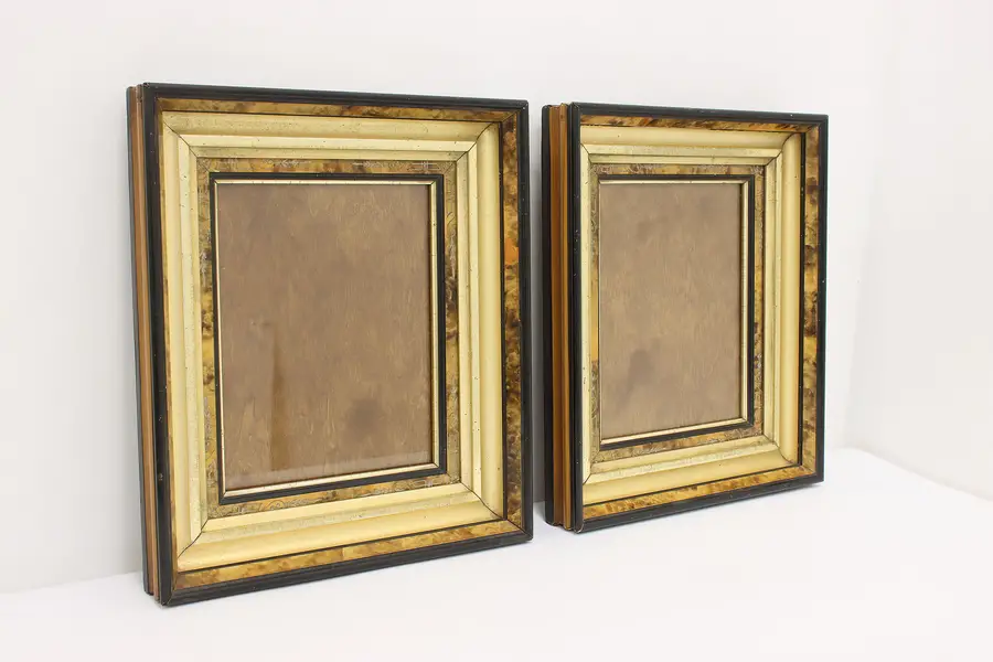 Photo of Pair of Victorian Antique Grained & Gilt 8x10 Picture Frames