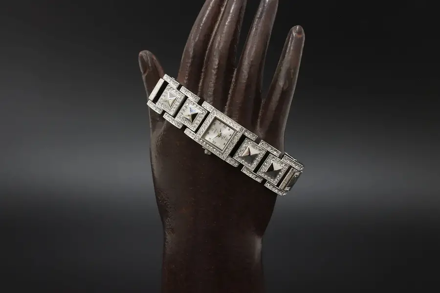 Photo of Suzanne Somers Silverplate & CZ 8" Watch Bracelet