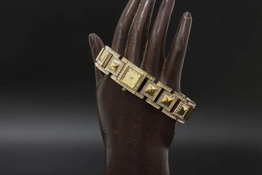 Photo of Suzanne Somers Gold Plated & CZ 8" Watch Bracelet