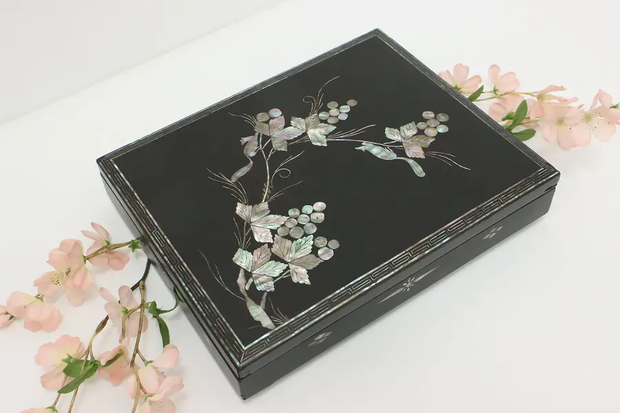 Photo of Mother of Pearl Vintage Japanese Letter Jewelry Keepsake Box