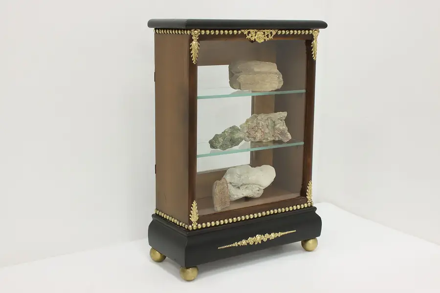Photo of Victorian Antique Tabletop Walnut Vitrine Display Curio Case