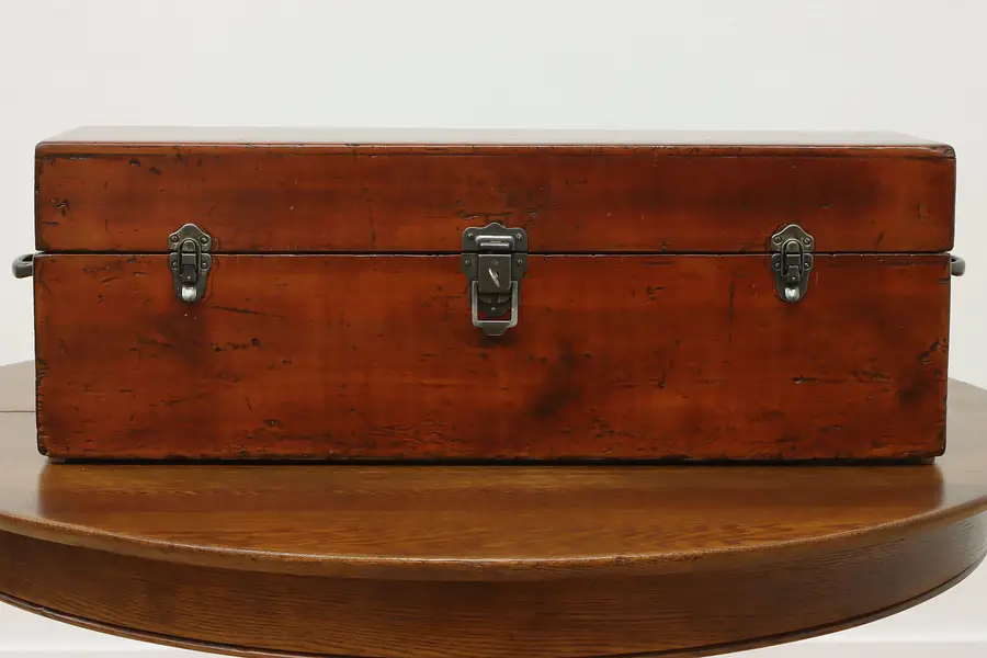 Photo of Farmhouse Antique Pine Tool Box or Storage Chest