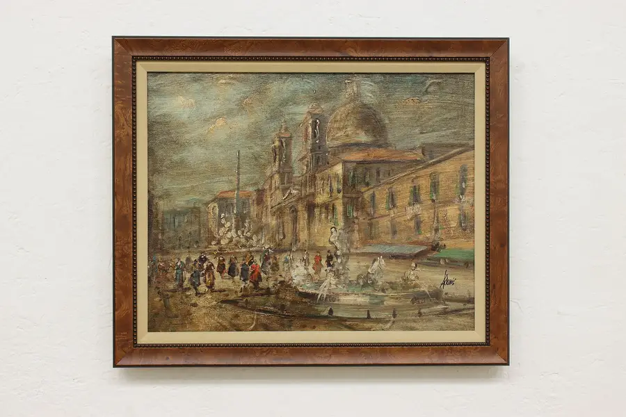 Photo of European City Antique Original Oil Painting Adonis 22.5"