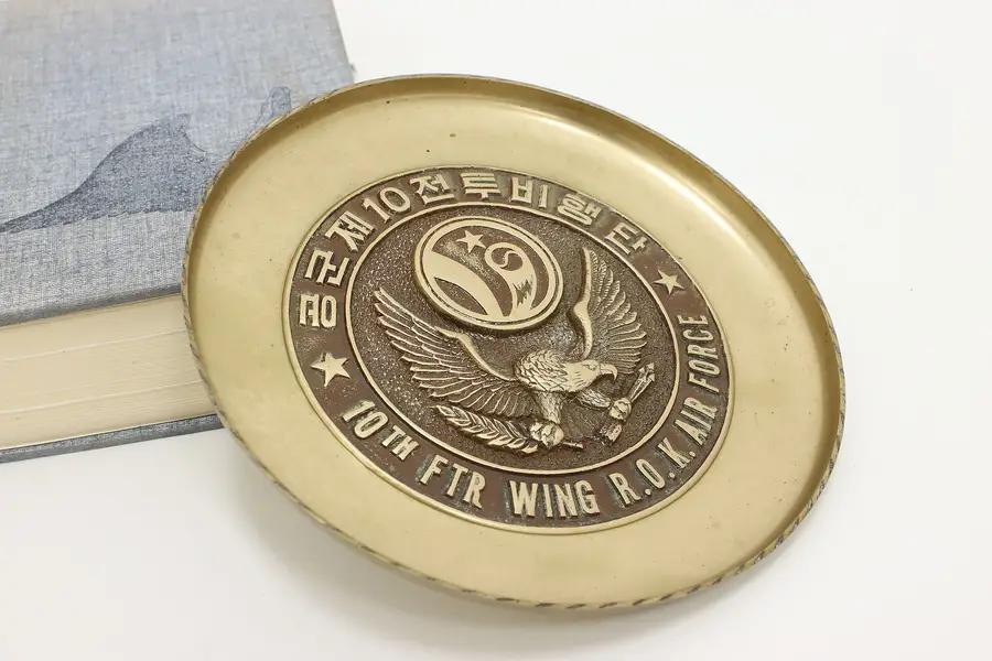 Photo of Korean Air Force 10th Fighter Wing Vintage Brass Tray