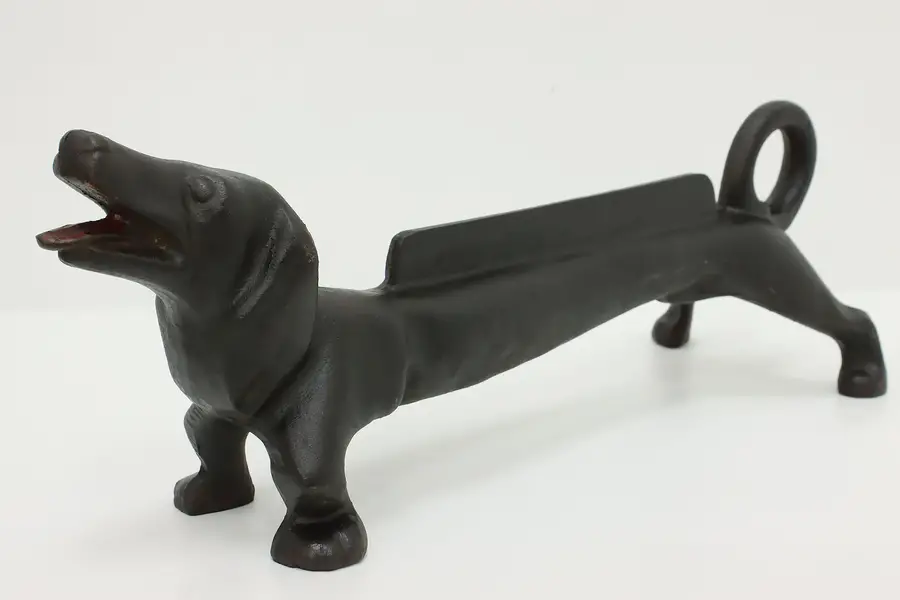 Photo of Farmhouse Vintage Cast Iron Dachshund Door Stop & Scraper
