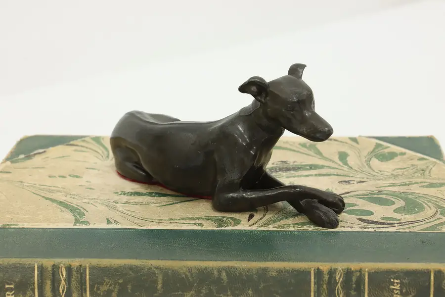 Photo of Dog Statue Antique Painted Greyhound Sculpture