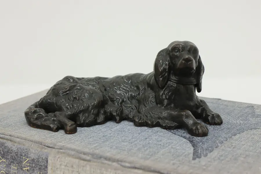 Photo of Farmhouse Vintage Cast Iron Cocker Spaniel Dog Sculpture