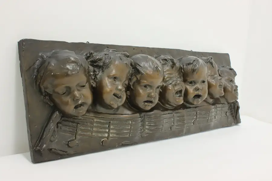 Photo of Musical Vintage Wall Sculpture of 7 Singing Children