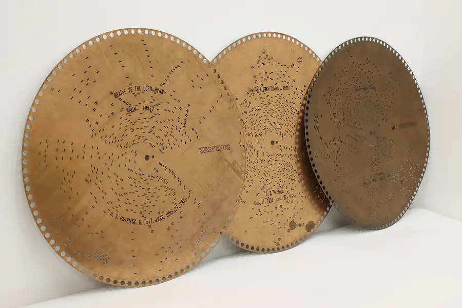 Photo of Set of 3 Vintage Regina Music Box 15.5" Discs Killarney