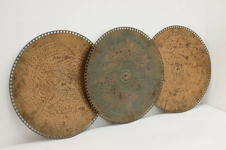 Photo of Set of 3 Vintage Regina Music Box 15.5" Discs My Country
