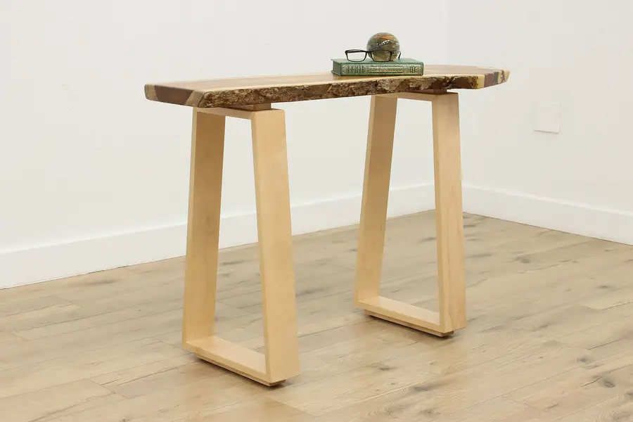 Photo of Live Edge Rosewood Vintage Sofa Table Hall Console, Knarley