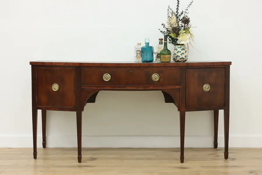 Photo of Georgian 1840s Antique Mahogany Sideboard Buffet Server