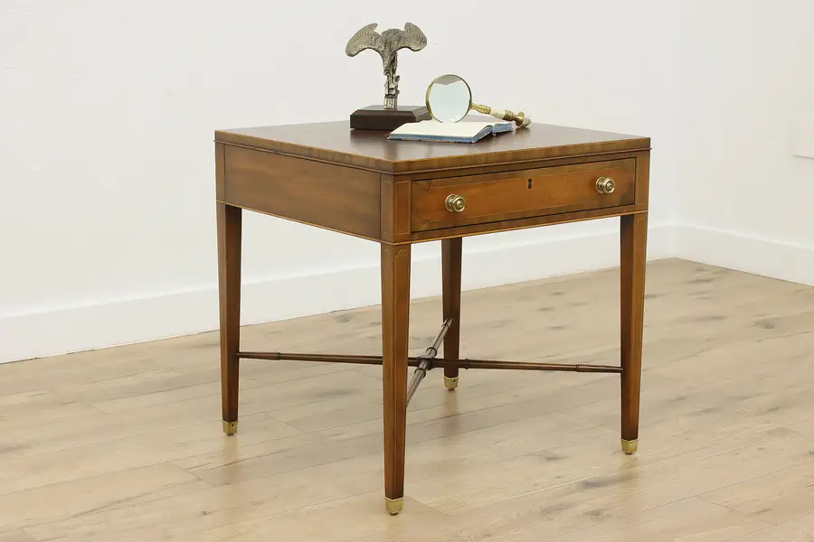 Photo of Hepplewhite Vintage Mahogany Lamp or End Table, Kittinger