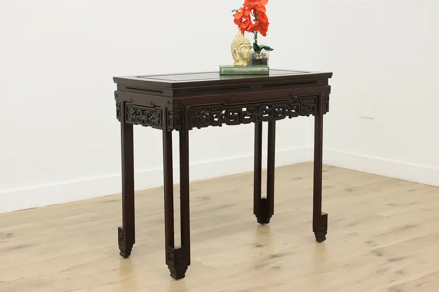Photo of Chinese Vintage Rosewood Altar Hall Console Sofa Table