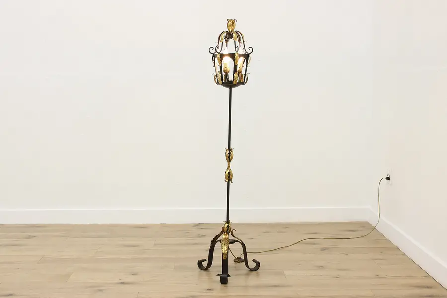 Photo of Classical Antique Iron Lantern Design Floor Hall Lamp