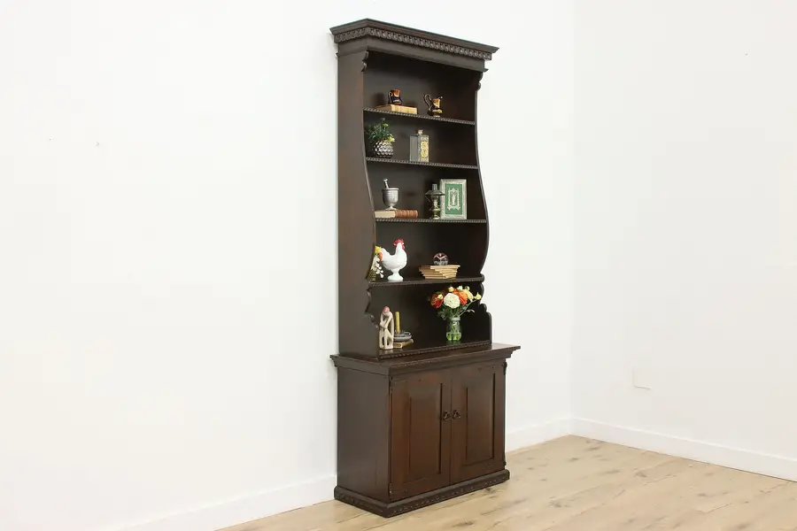 Photo of Spanish Colonial Vintage Pine Kitchen Bar Bookcase Cabinet