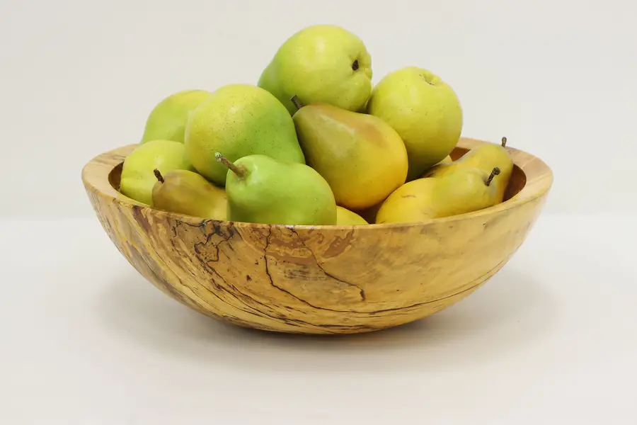 Photo of Farmhouse Spalted Maple Centerpiece Fruit Bowl Miller 14.5"