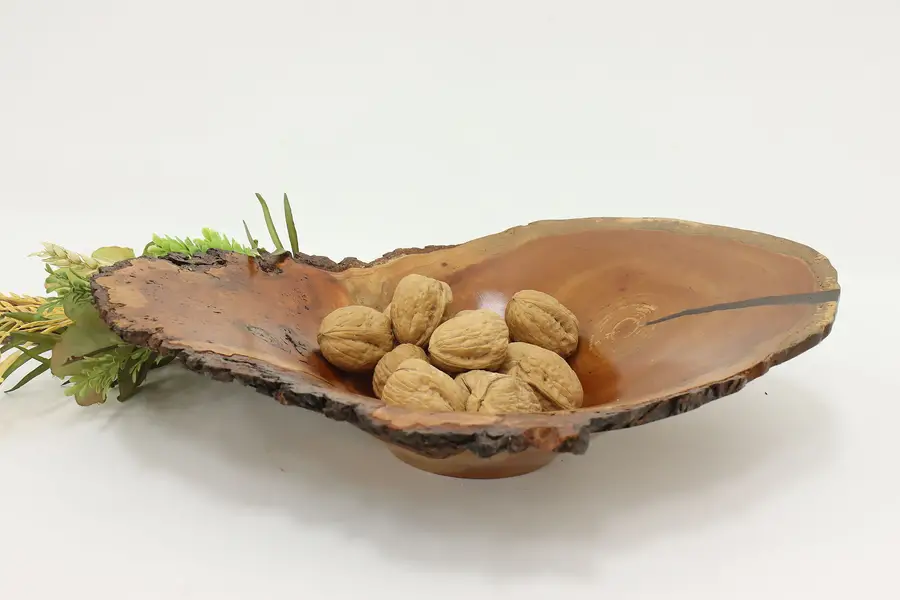 Photo of Cherry Burl Live Edge Centerpiece Bowl S Miller 15"