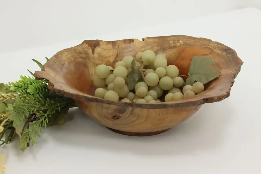 Photo of Farmhouse Cherry Burl Live Edge Centerpiece Bowl Miller 12"