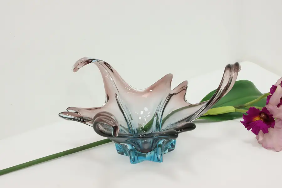 Photo of Murano Venetian Italian Violet Art Glass Sculpture 13.5"