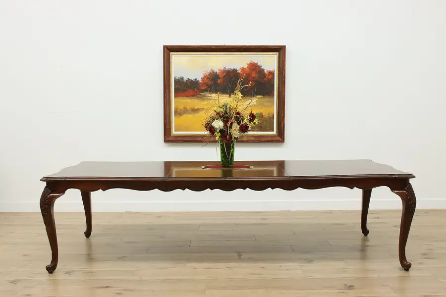 Photo of Country French Vintage Cherry 9' Dining Table, Bernhardt