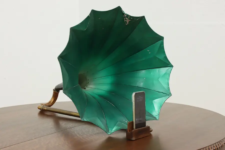 Photo of Morning Glory Antique Phonograph Horn & Cell Phone Stand