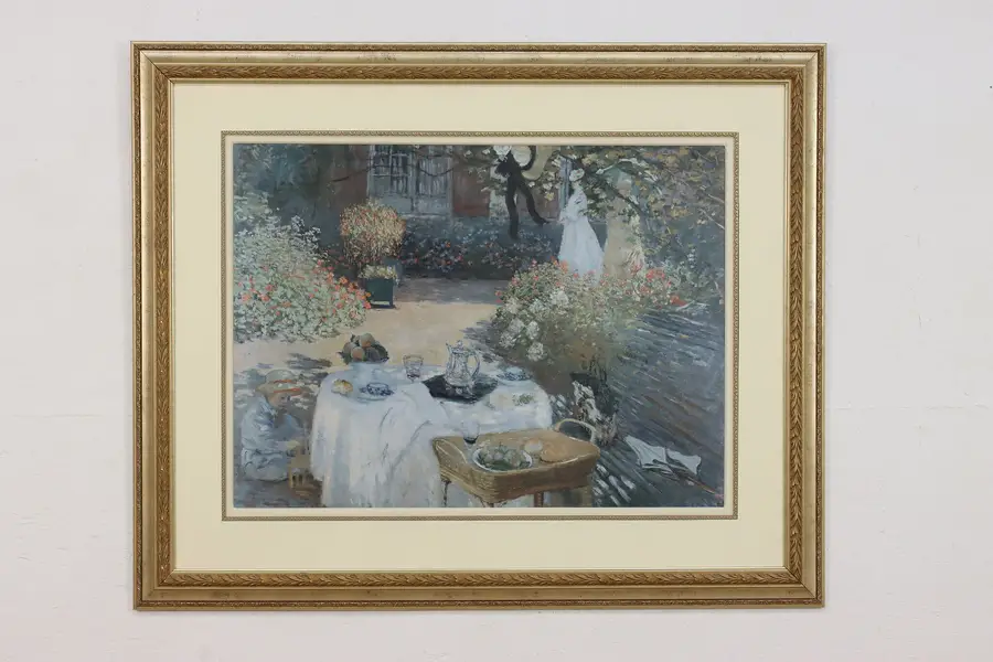 Photo of The Lunch Vintage Art Print after Claude Monet 44.5"