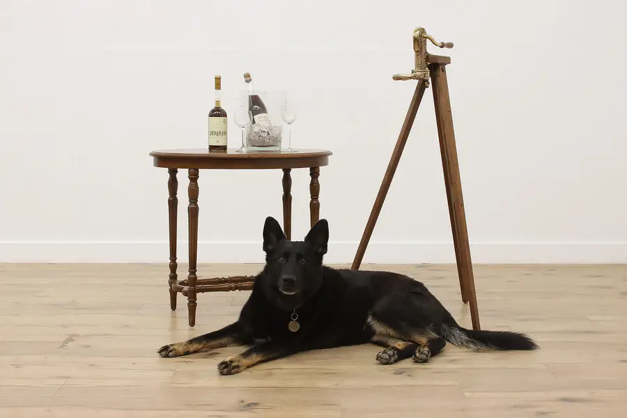 Photo of Victorian Vintage Brass Wine Bottle Opener & Stand, Vintner