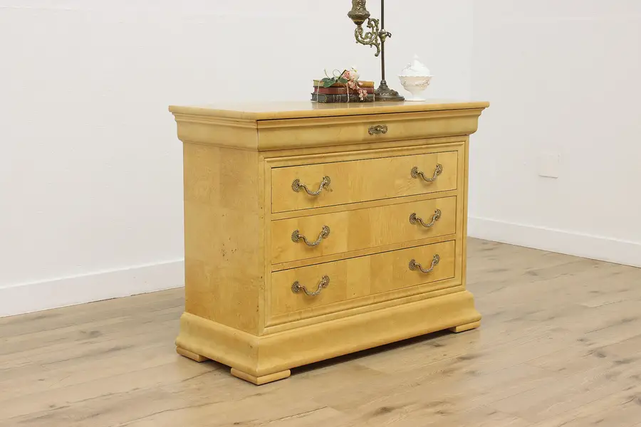 Photo of French Empire Vintage Burl Chest Dresser Henredon Charles X
