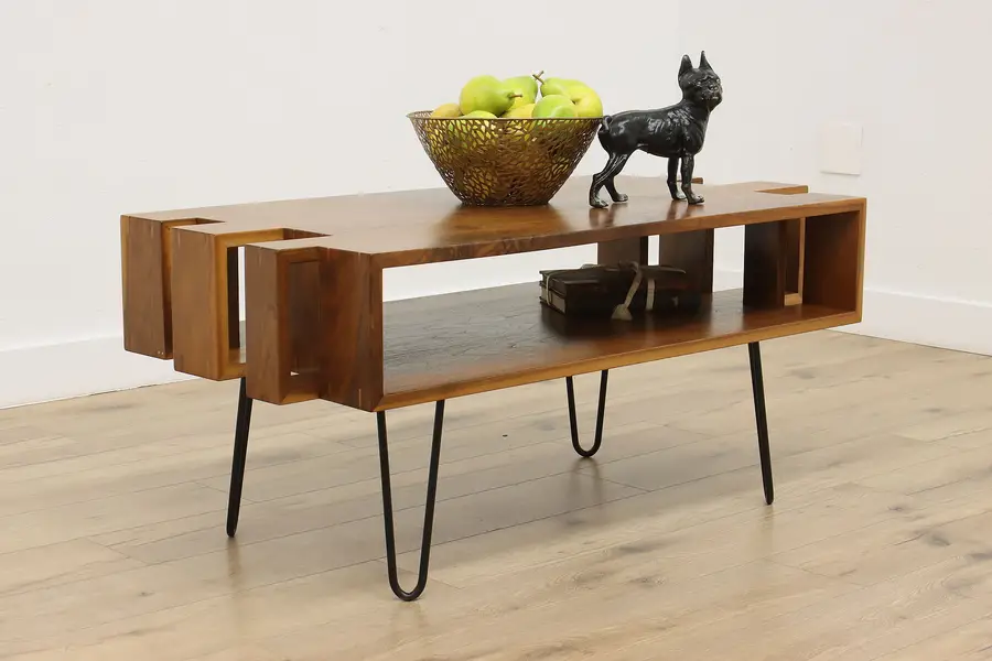 Photo of Midcentury Modern Vintage Brutalist Walnut Coffee Table