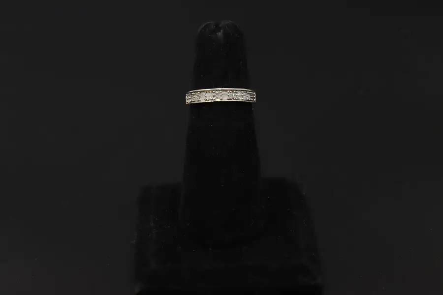 Photo of D'Joy 925 Sterling Silver Baguette Stone Band Ring Size 7