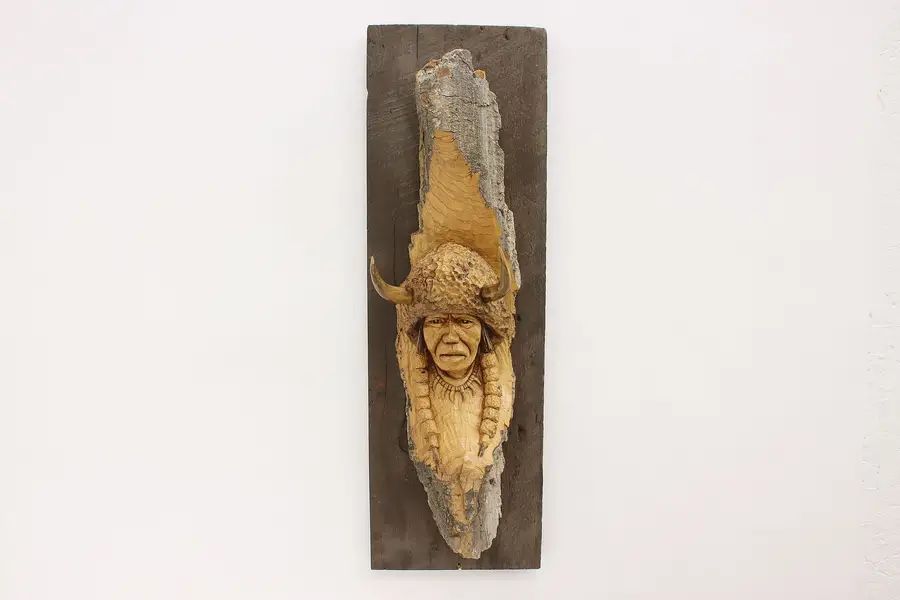 Photo of Native American Indian Vintage Carved Sculpture Clothier